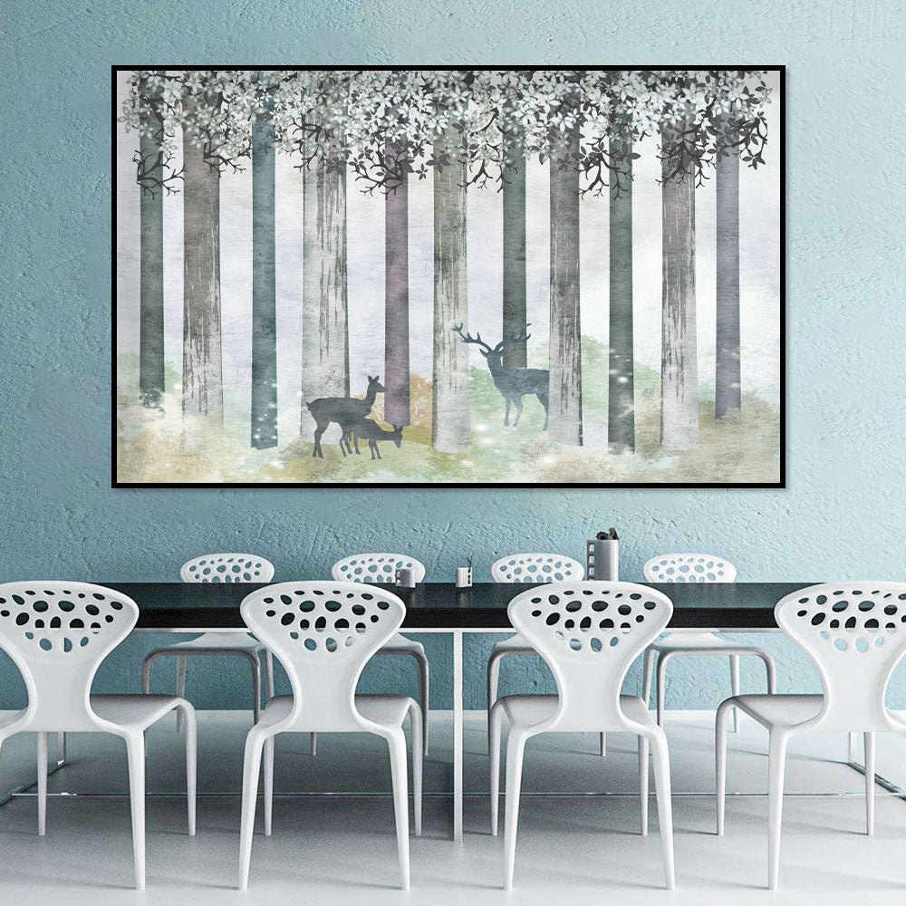 Enchanted Forest Deer Canvas Wall Art