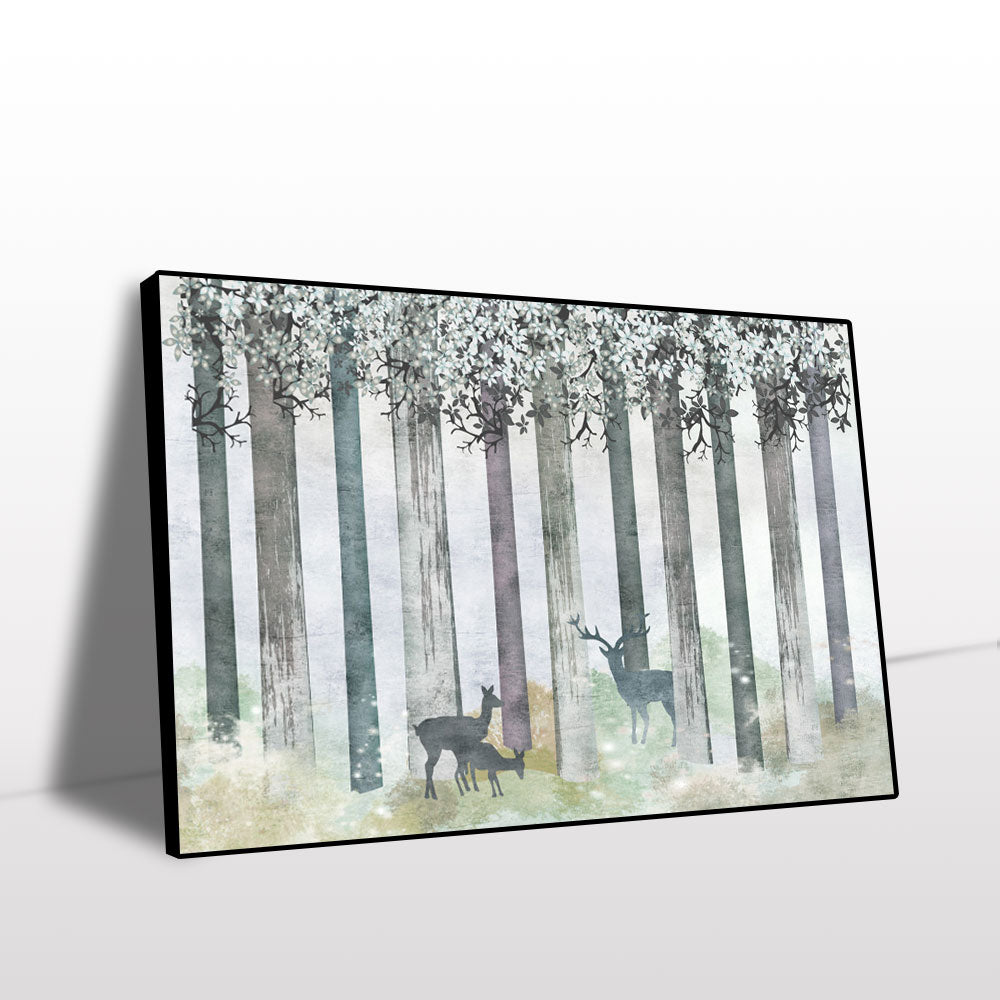 Enchanted Forest Deer Canvas Wall Art