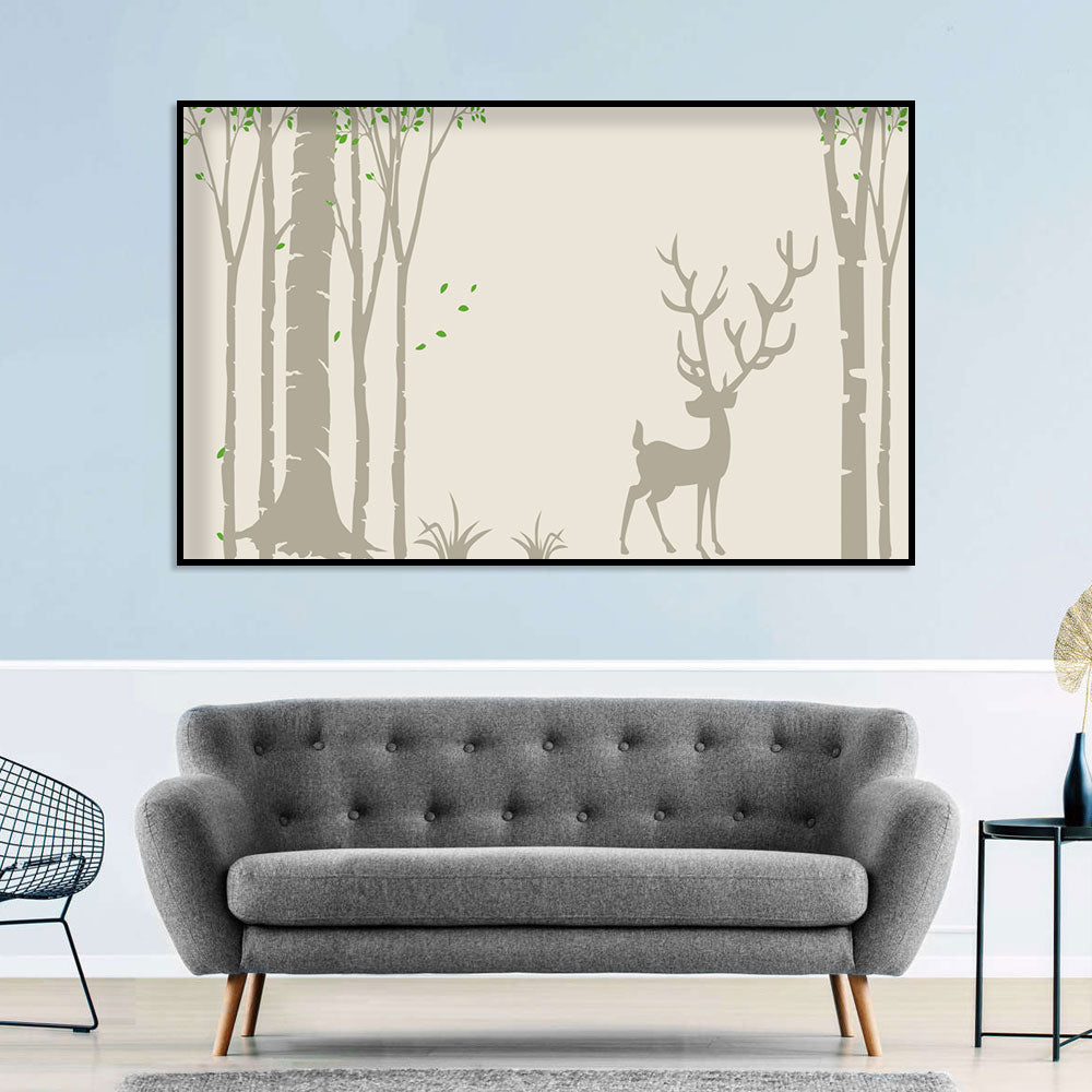 Serene Forest Deer Canvas Wall Art