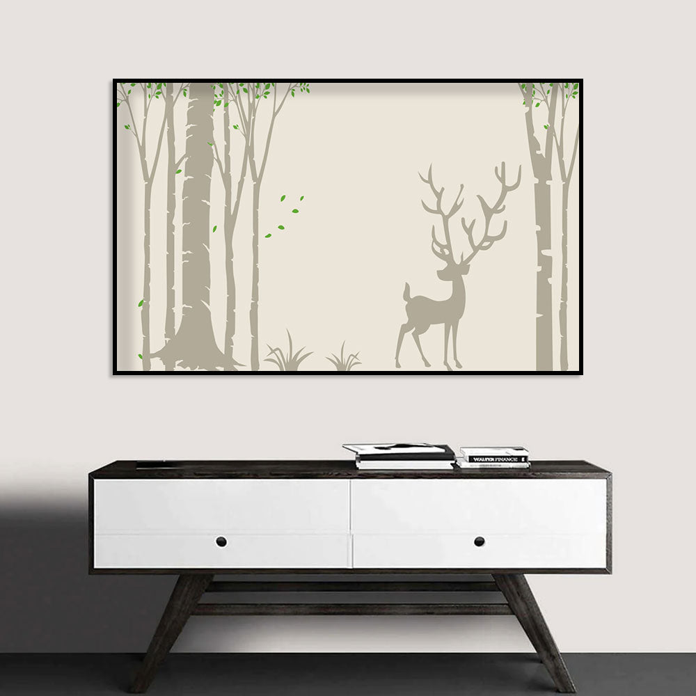 Serene Forest Deer Canvas Wall Art