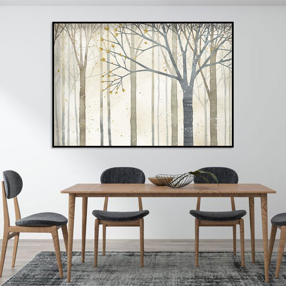 Serene Winter Forest Canvas Wall Art 