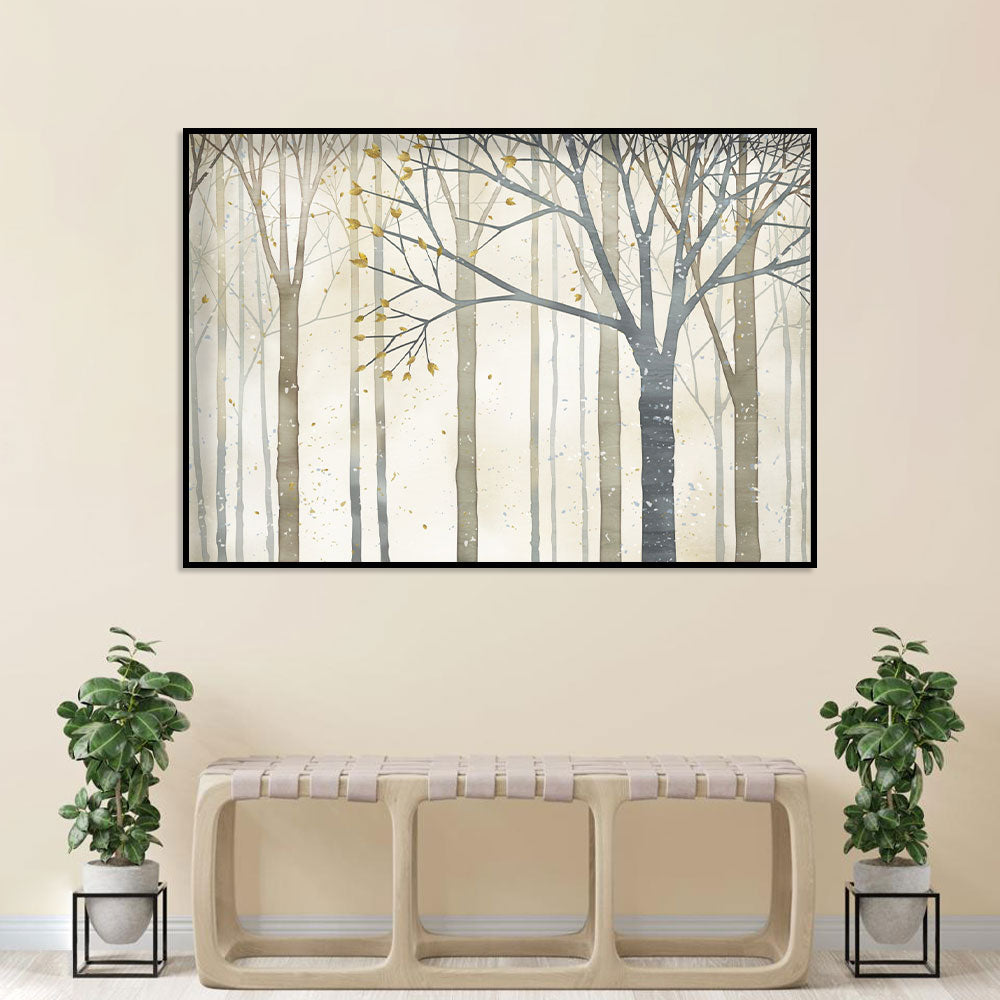 Serene Winter Forest Canvas Wall Art 