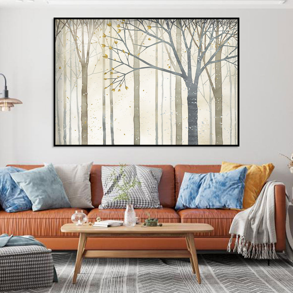 Serene Winter Forest Canvas Wall Art 