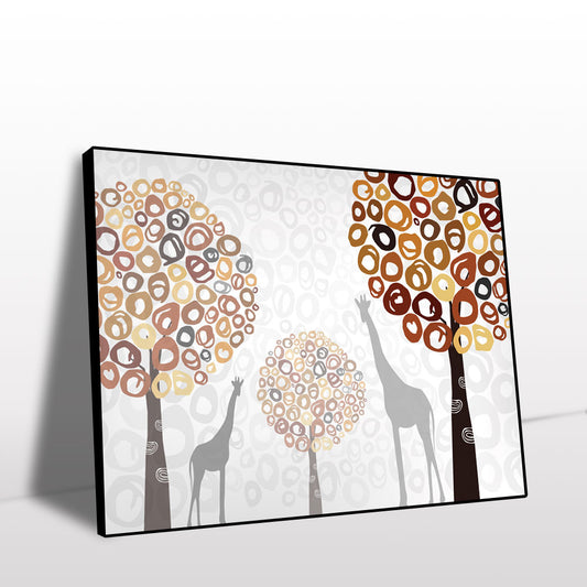 Whimsical Giraffes and Trees Canvas Wall Art