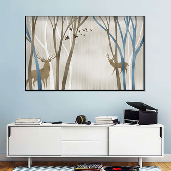 Majestic Deer in Forest Canvas Wall Art