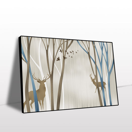 Majestic Deer in Forest Canvas Wall Art