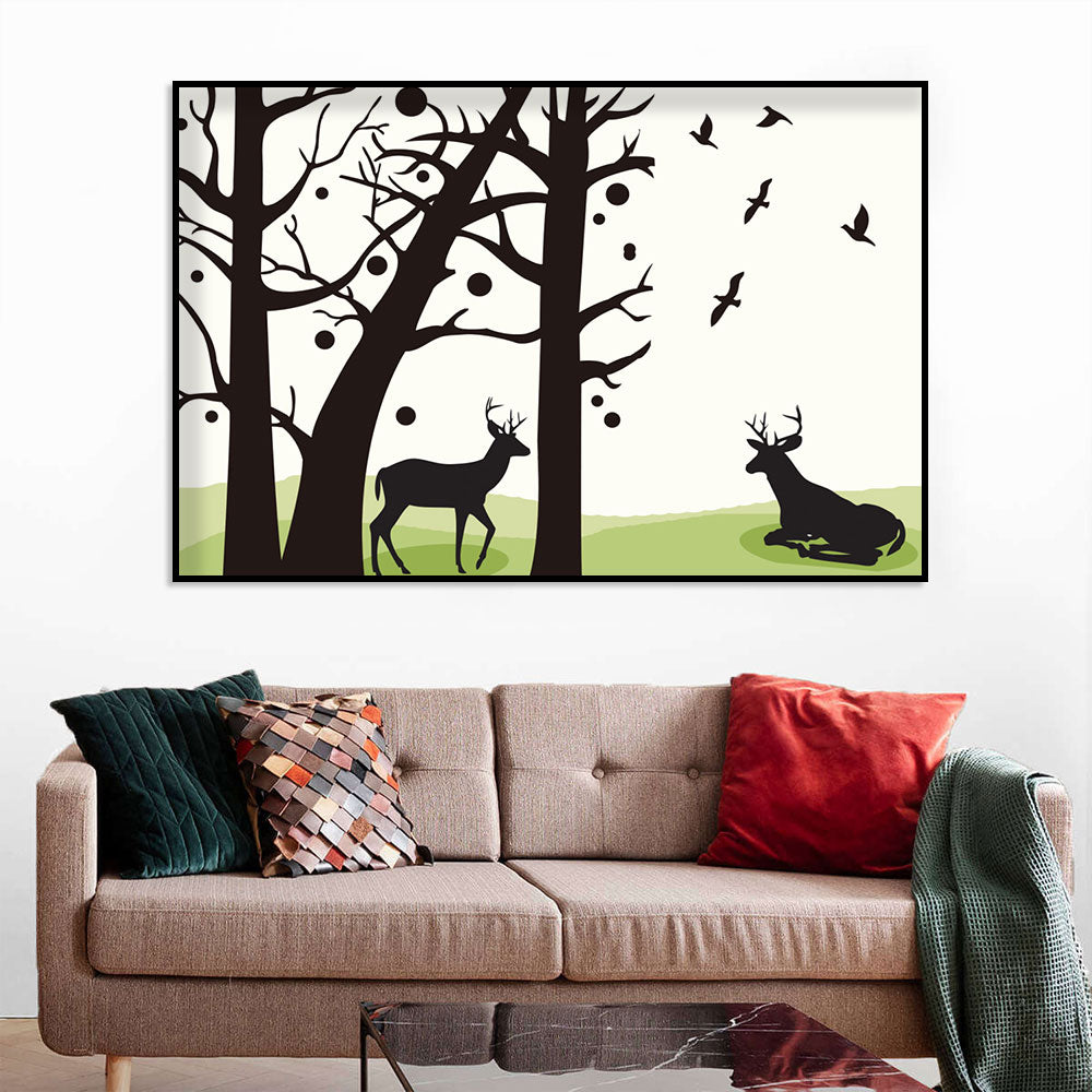 Peaceful Forest Deer Canvas Wall Art