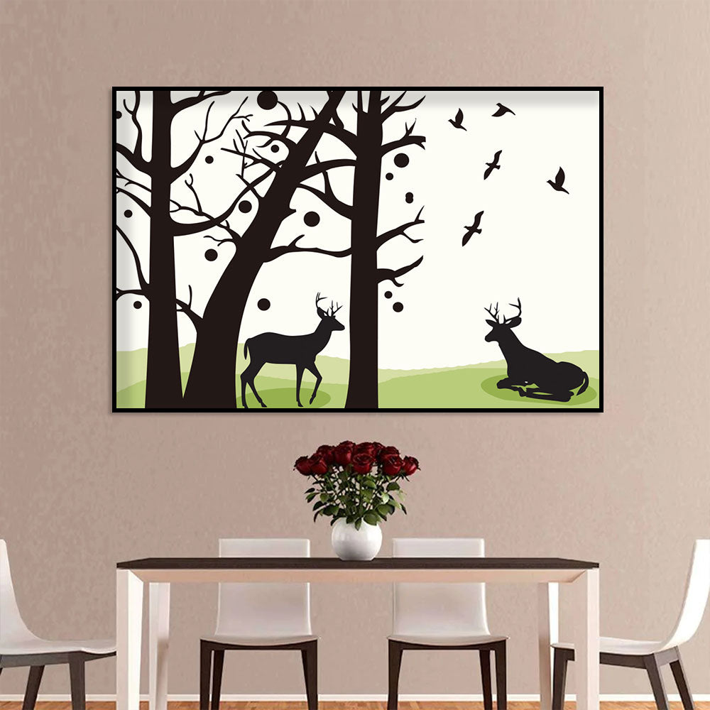 Peaceful Forest Deer Canvas Wall Art