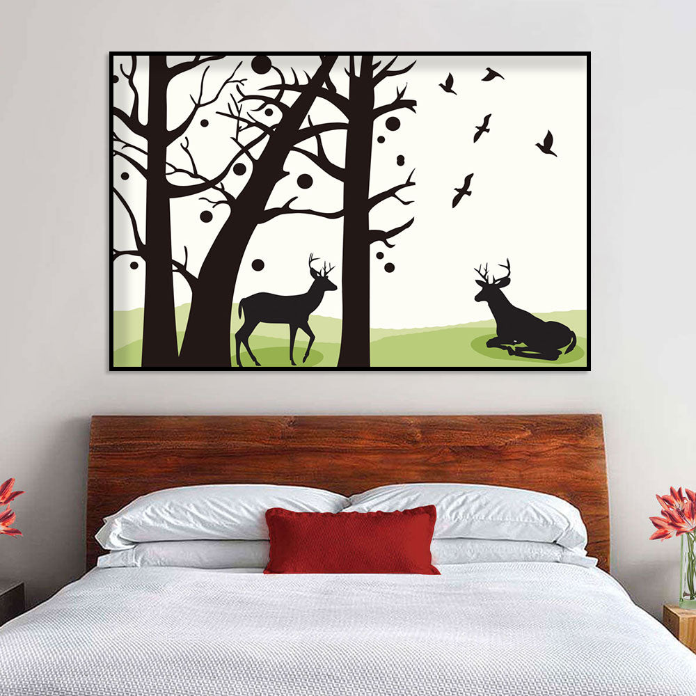 Peaceful Forest Deer Canvas Wall Art