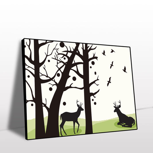 Peaceful Forest Deer Canvas Wall Art