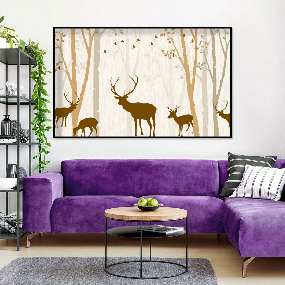 Serene Woodland Deer Canvas Wall Art