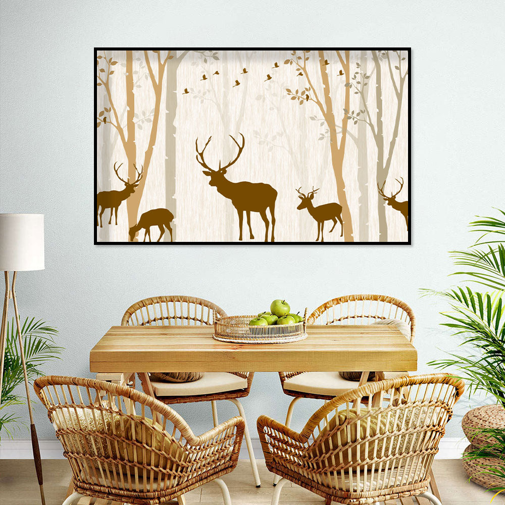 Serene Woodland Deer Canvas Wall Art