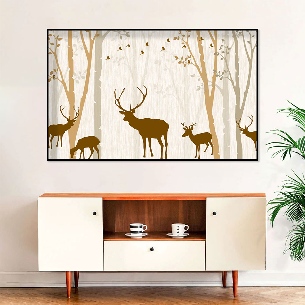 Serene Woodland Deer Canvas Wall Art