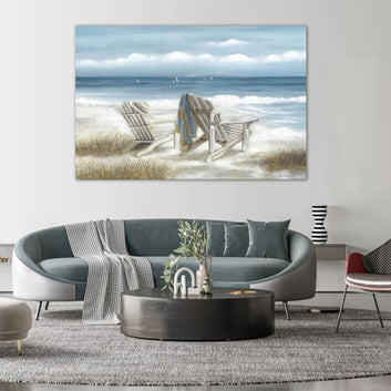 Serene Beach Chairs Canvas Wall Art