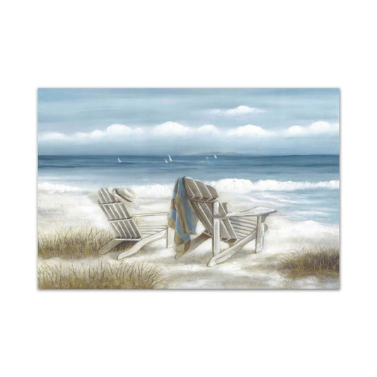 Serene Beach Chairs Canvas Wall Art