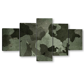 5 Piece Army Camouflage Pattern Canvas Wall Art