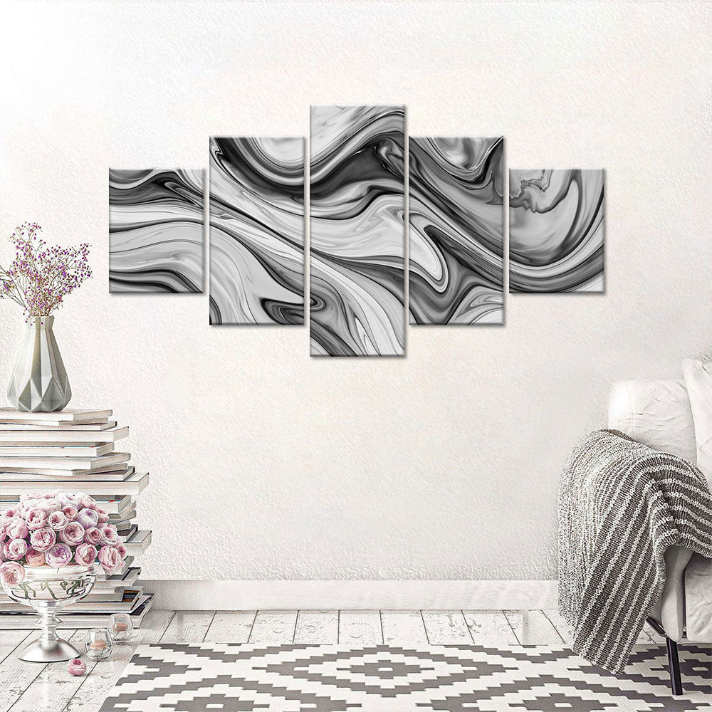 Abstract Black and White Pattern Canvas Wall Art