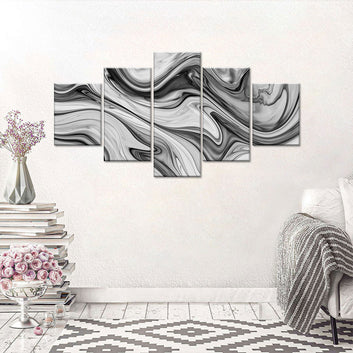 Abstract Black & White Pattern Canvas Wall Art