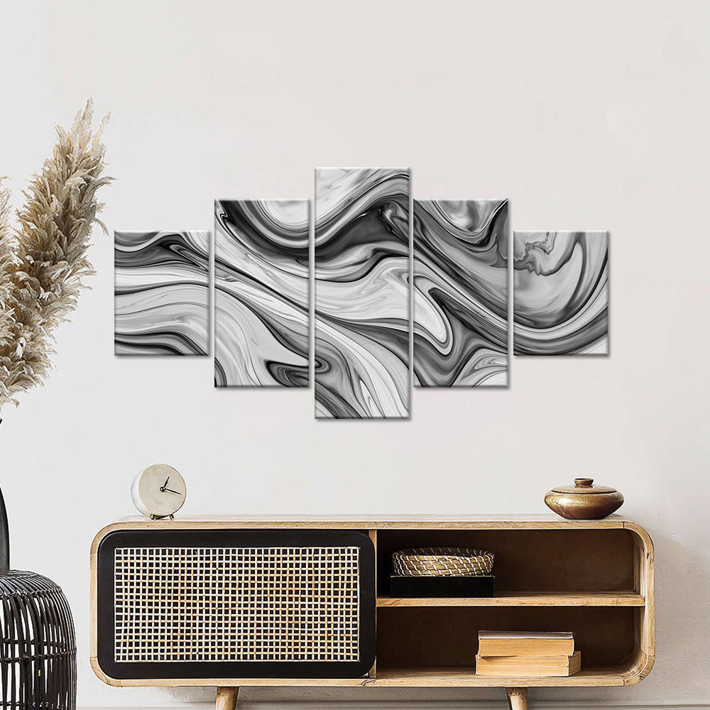 Abstract Black and White Pattern Canvas Wall Art