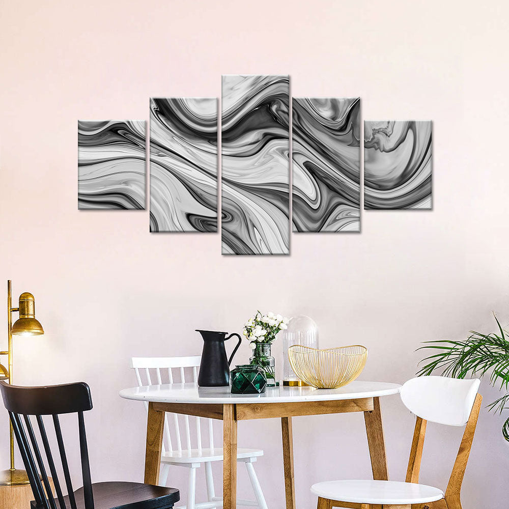 Abstract Black and White Pattern Canvas Wall Art