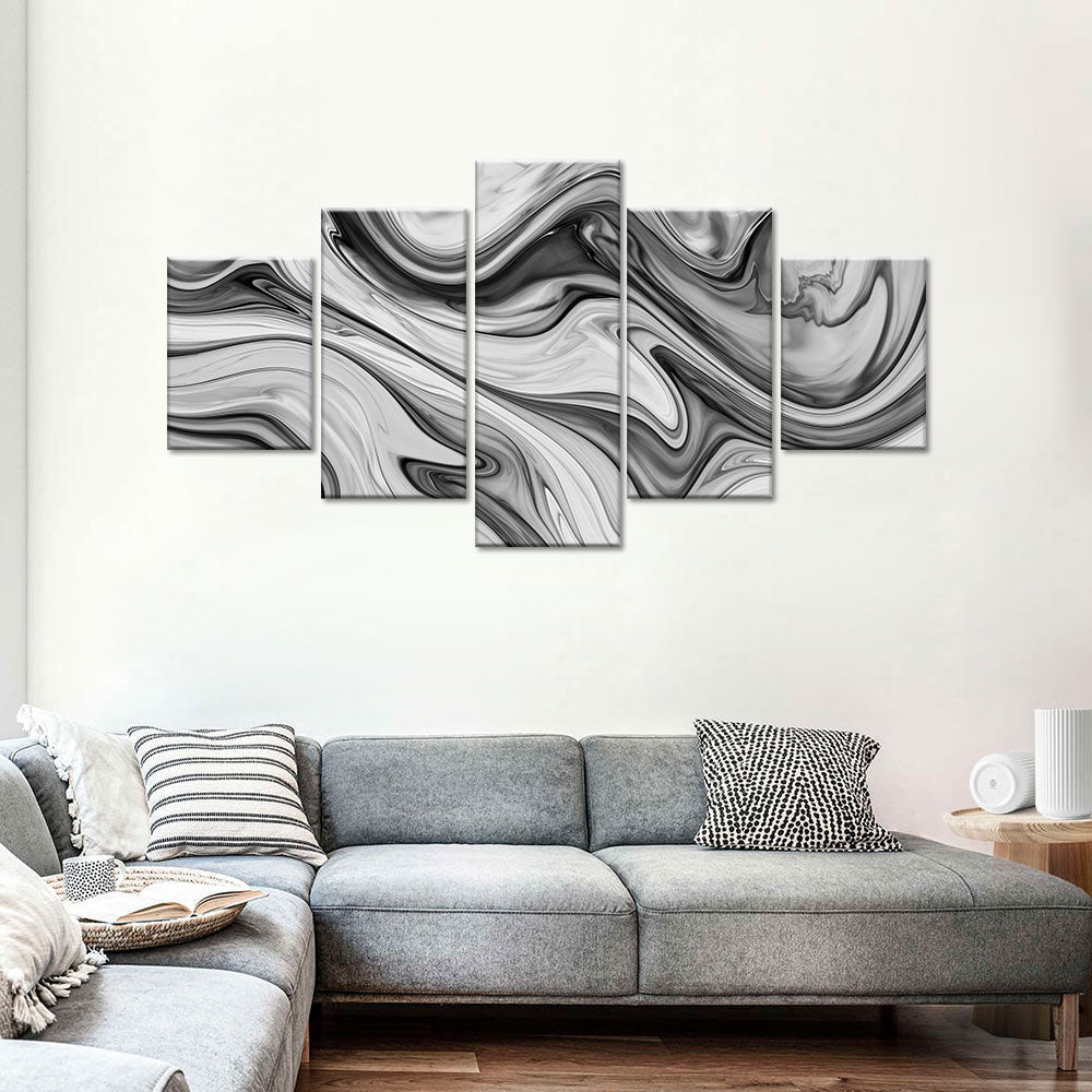 Abstract Black and White Pattern Canvas Wall Art