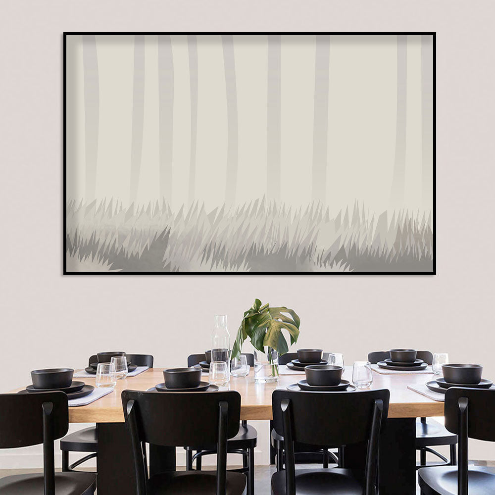 Minimalist Forest Silhouette Canvas Wall Art 