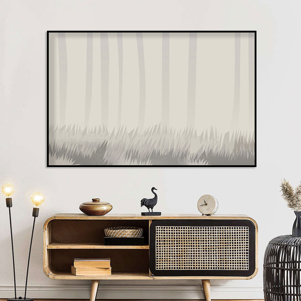 Minimalist Forest Silhouette Canvas Wall Art 