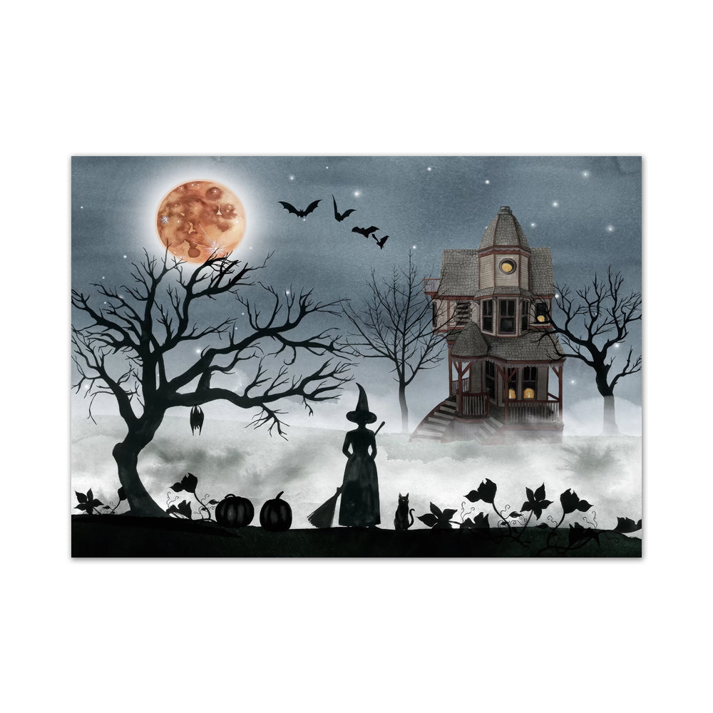 Haunted Halloween Night Canvas Wall Art