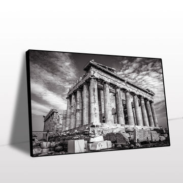 Timeless Parthenon Black and White Canvas Wall Art