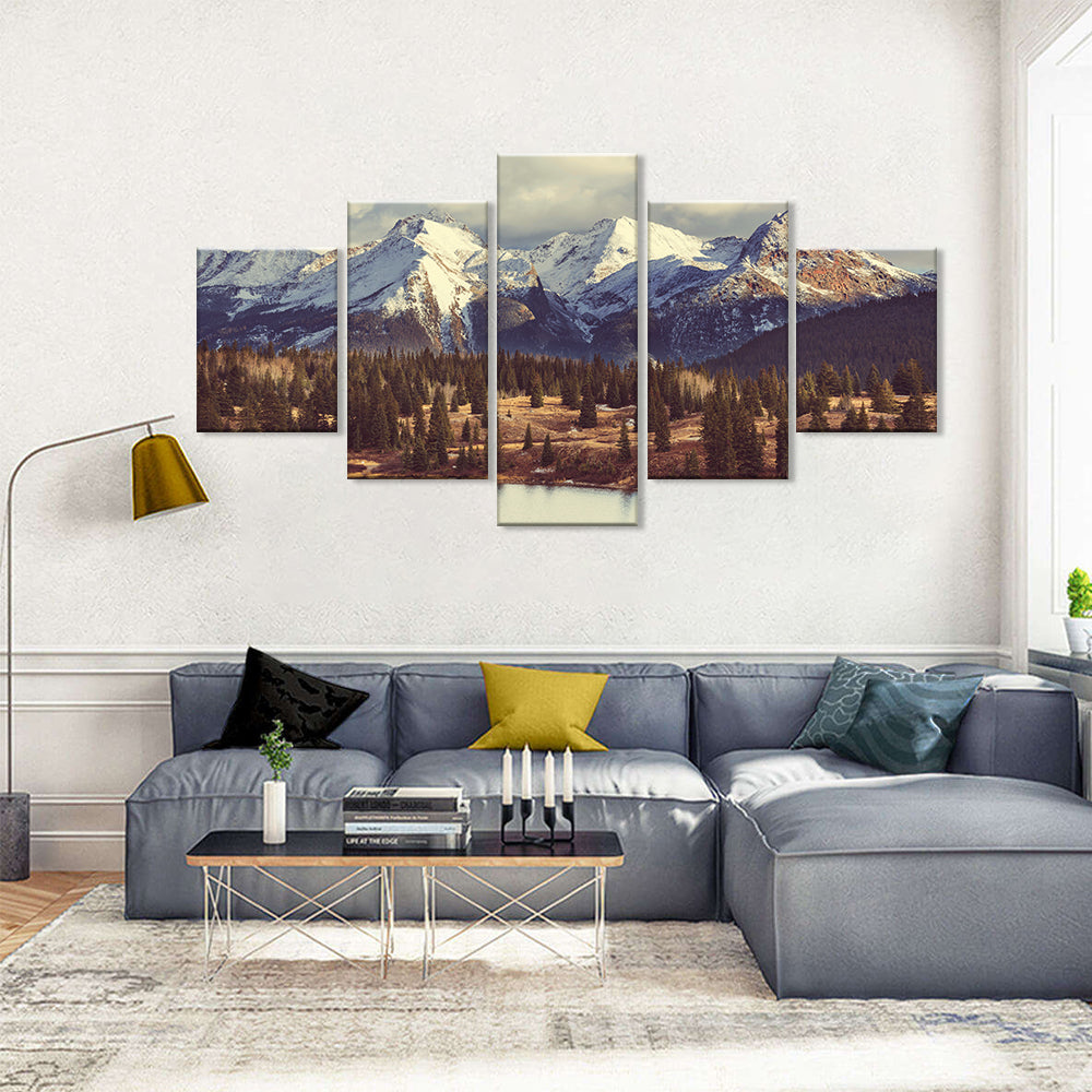 Snow-Covered Rocky Mountains canvas wall art