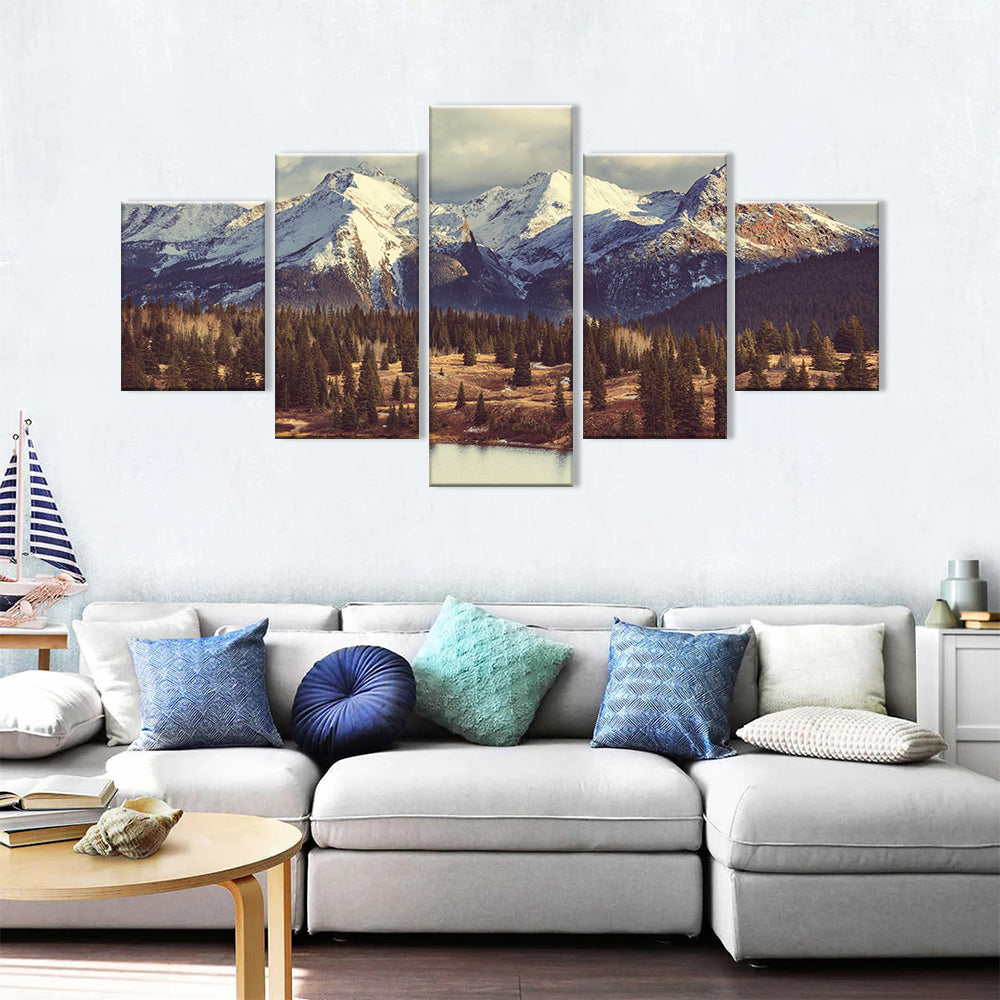 Snow-Covered Rocky Mountains canvas wall art