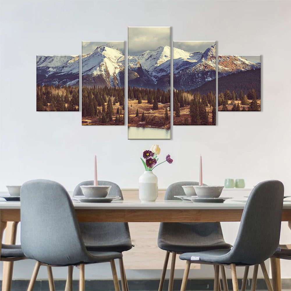 Snow-Covered Rocky Mountains canvas wall art