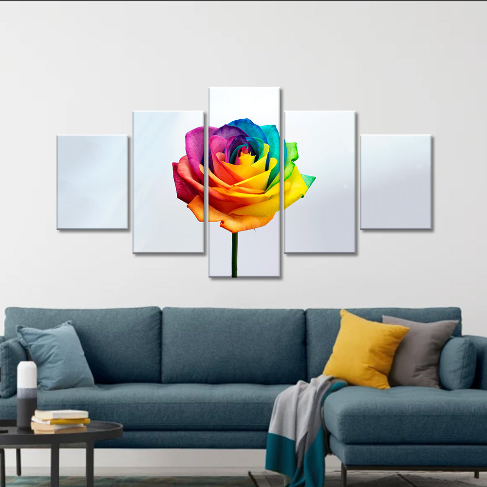 Rainbow Rose canvas wall art