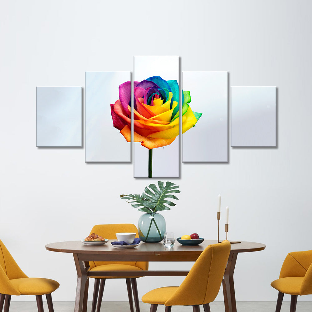 Rainbow Rose canvas wall art