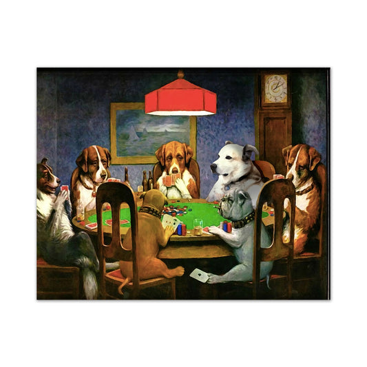 Dogs Playing Poker Canvas Wall Art