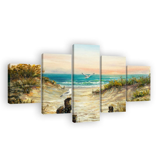 5-Piece Seaside Serenity Canvas Wall Art