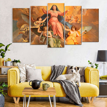 5 Piece Holy Virgin Mary Assumption Canvas Wall Art
