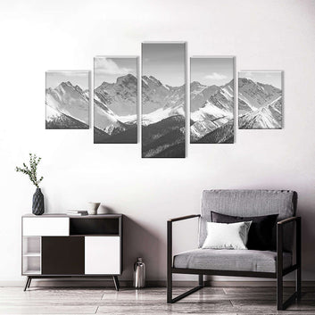 Snowy Rocky Mountains Canvas Wall Art