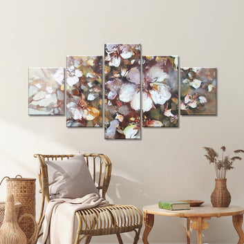 Watercolor Almond Blossom Canvas Wall Art