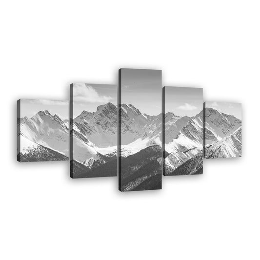 Snowy Rocky Mountains Canvas Wall Art