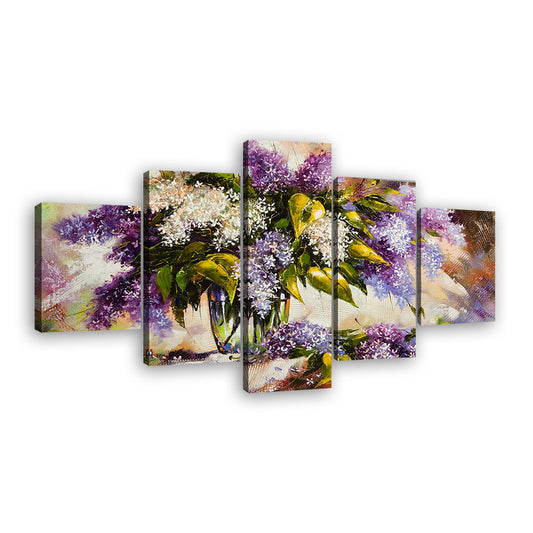 Lilac Bouquet in a Vase Canvas Wall Art