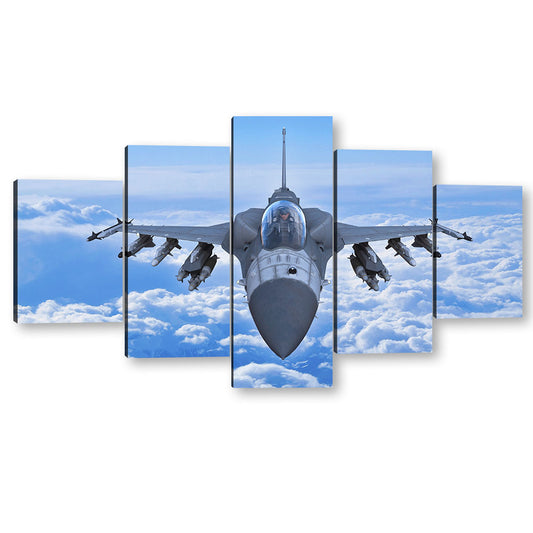 5 Piece F16 Fighting Falcon Canvas Wall Art