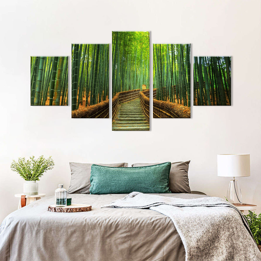 Bamboo Forest Trail in Kyoto canvas wall art