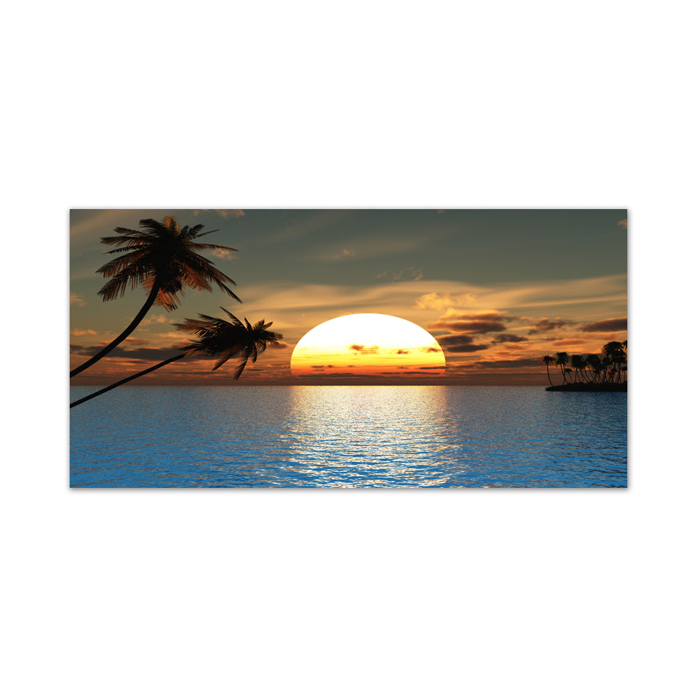 Golden Sunset Ocean View Canvas Wall Art