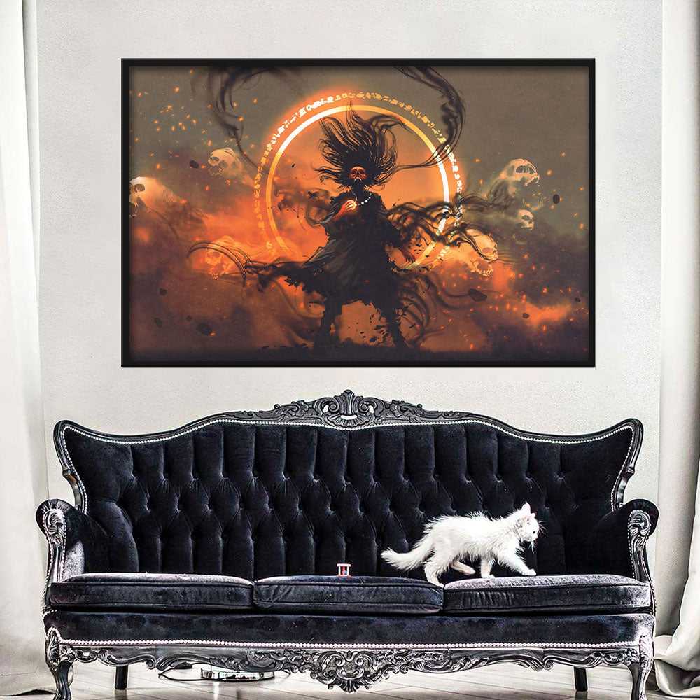 Angry Sorcerer of Evil Spirits Canvas Wall Art