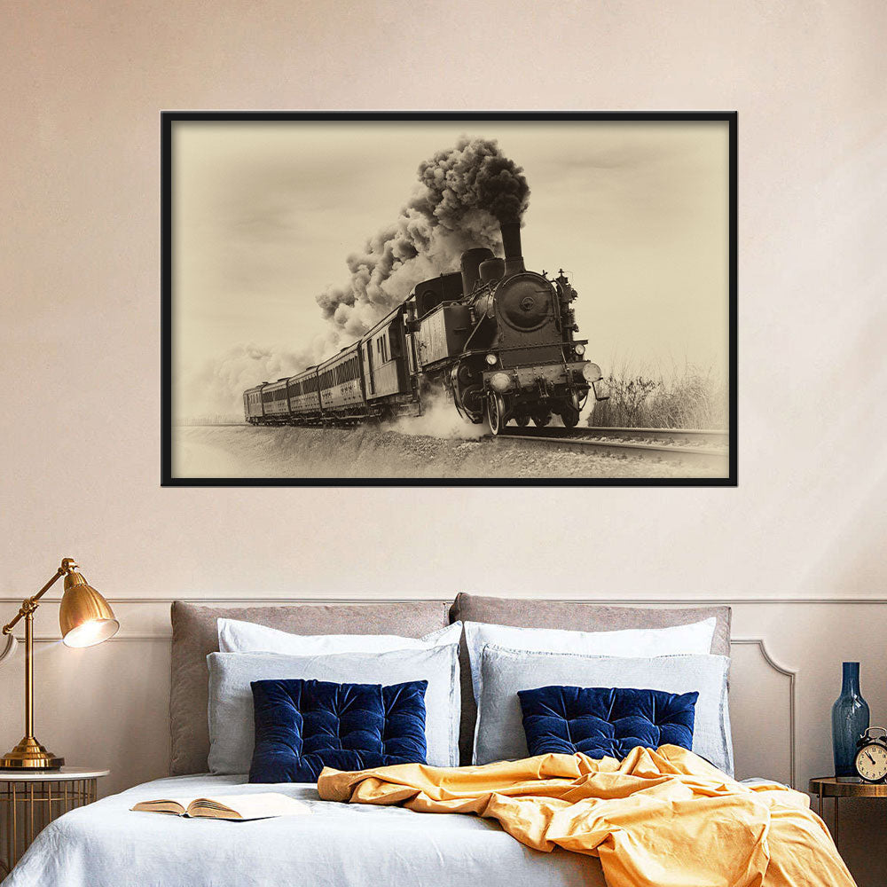 Vintage Steam Train Canvas Wall Art