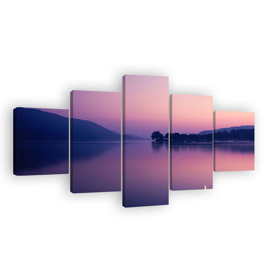 Peaceful Lake at Dusk Canvas Wall Art