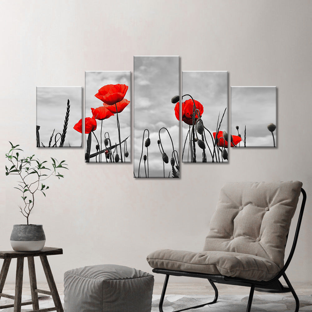 Beautiful Red Poppies canvas wall art