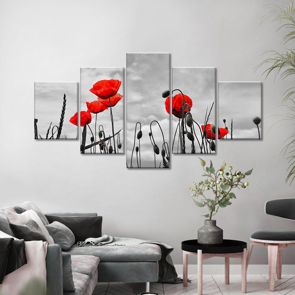 Beautiful Red Poppies canvas wall art