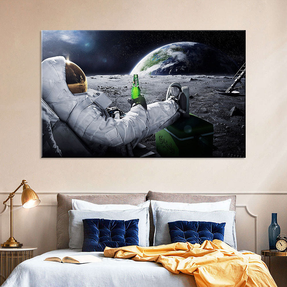 Funny Astronaut Canvas Wall Art